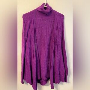 Polo Ralph Lauren Sport Cable Knit Cardigan And Turtleneck Sweater Set- Size S